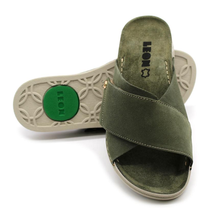 510 LEON Comfort női bőr papucs