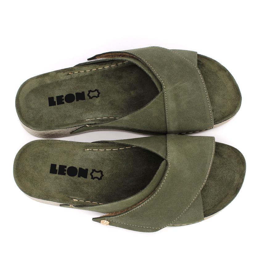 510 LEON Comfort női bőr papucs