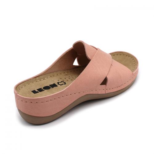 932 LEON Comfort női bőr papucs
