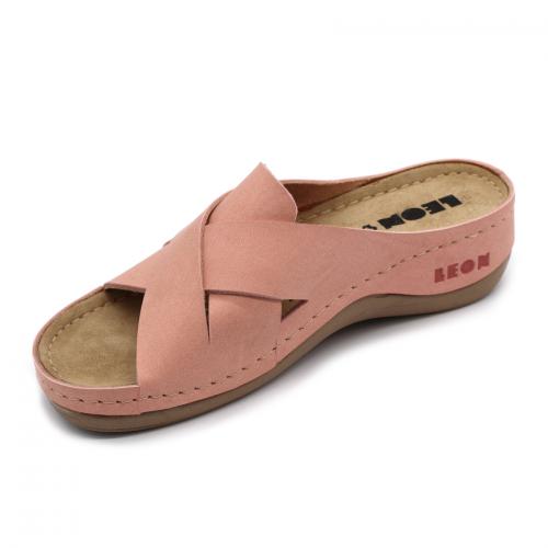 932 LEON Comfort női bőr papucs