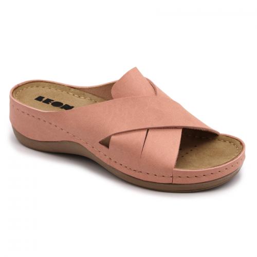 932 LEON Comfort női bőr papucs