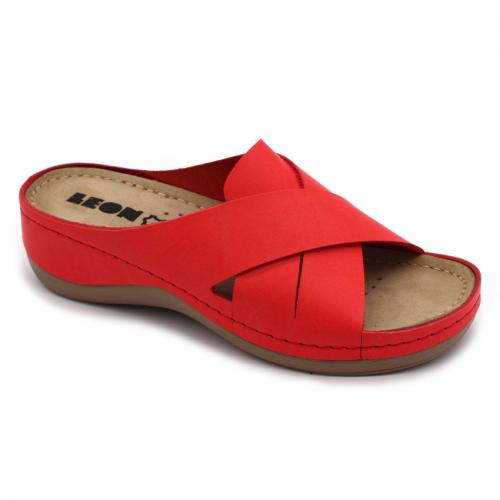 932 LEON Comfort női bőr papucs