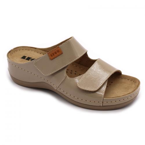 931 LEON Comfort női bőr papucs