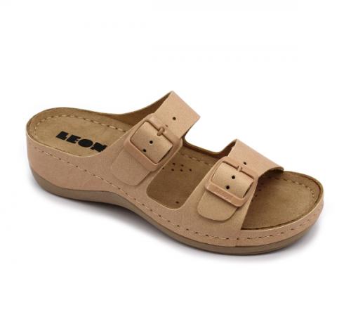 908 LEON Comfort női bőr papucs