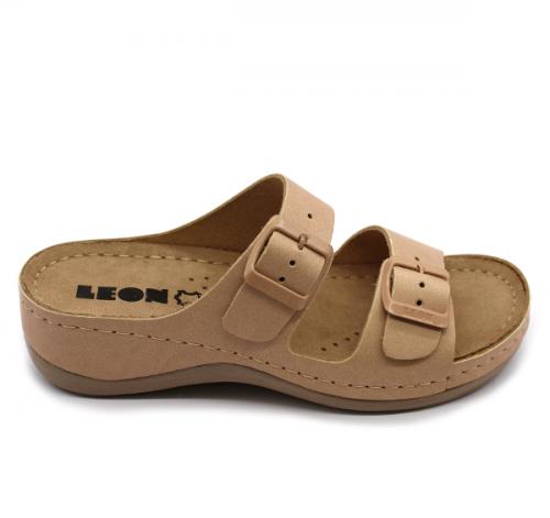 908 LEON Comfort női bőr papucs