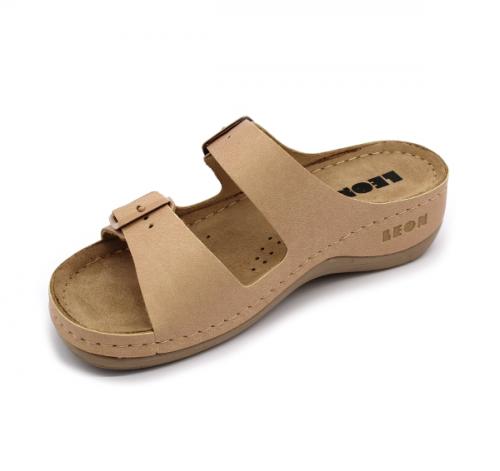 908 LEON Comfort női bőr papucs
