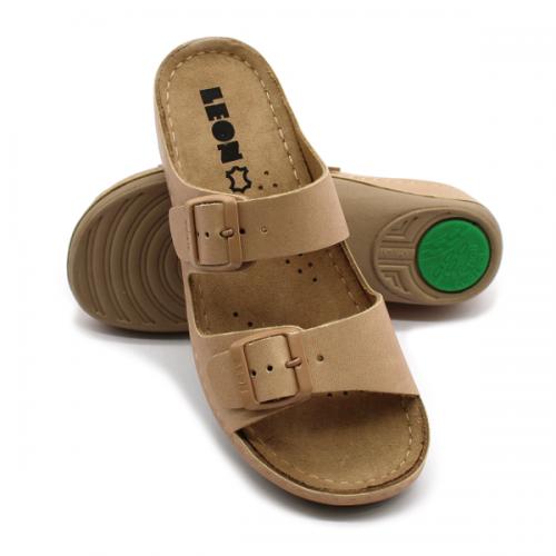 908 LEON Comfort női bőr papucs