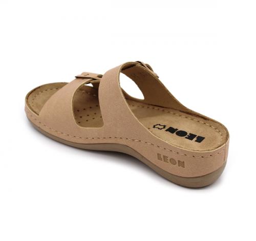 908 LEON Comfort női bőr papucs