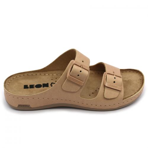 955 LEON Comfort női bőr papucs