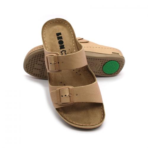 955 LEON Comfort női bőr papucs