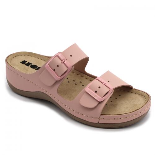 908 LEON Comfort női bőr papucs
