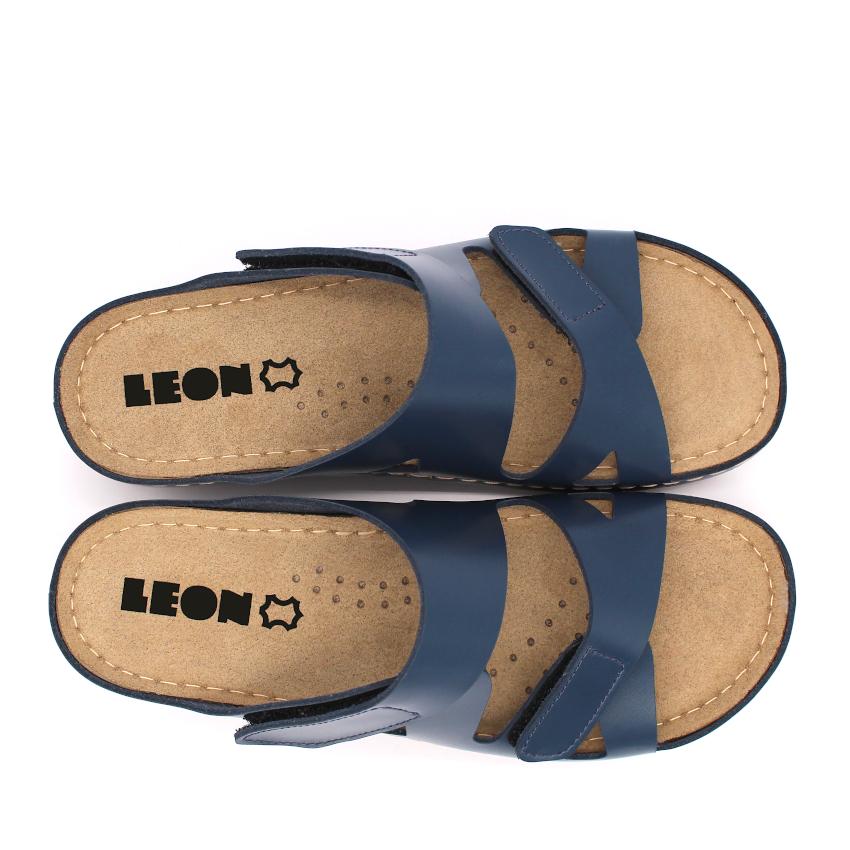 906 LEON Comfort női bőr papucs
