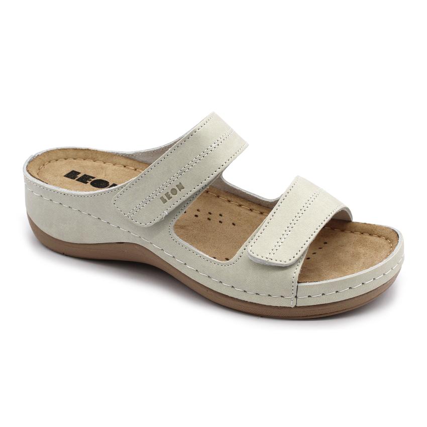 907 LEON Comfort női bőr papucs