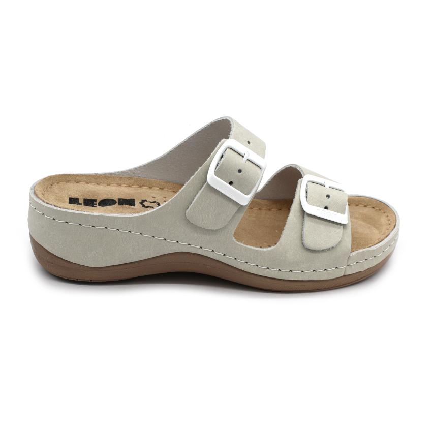 908 LEON Comfort női bőr papucs