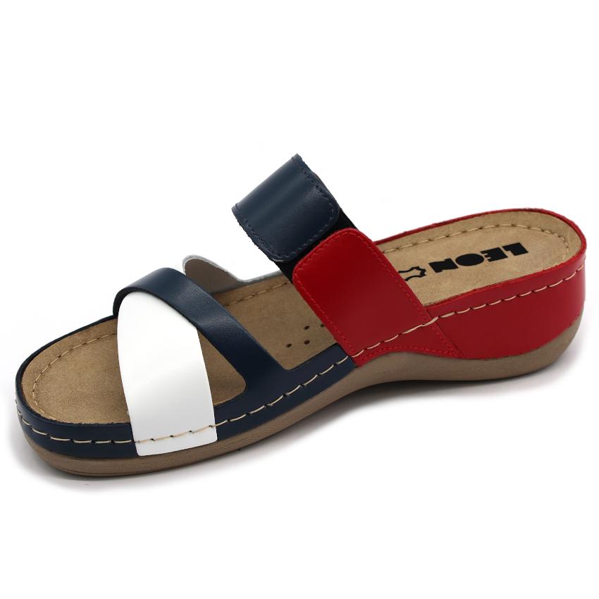 909 LEON Comfort női bőr papucs
