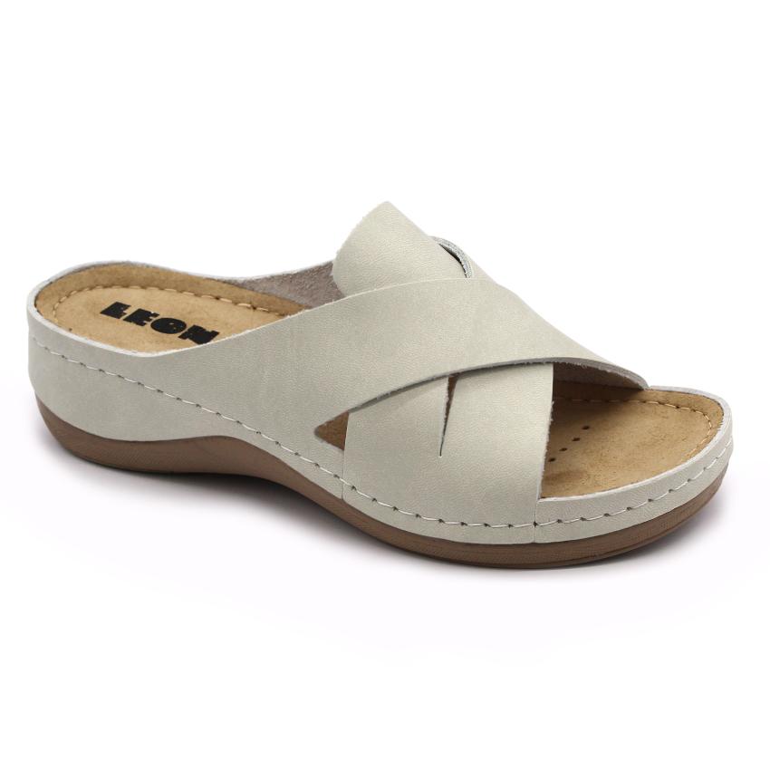 932 LEON Comfort női bőr papucs