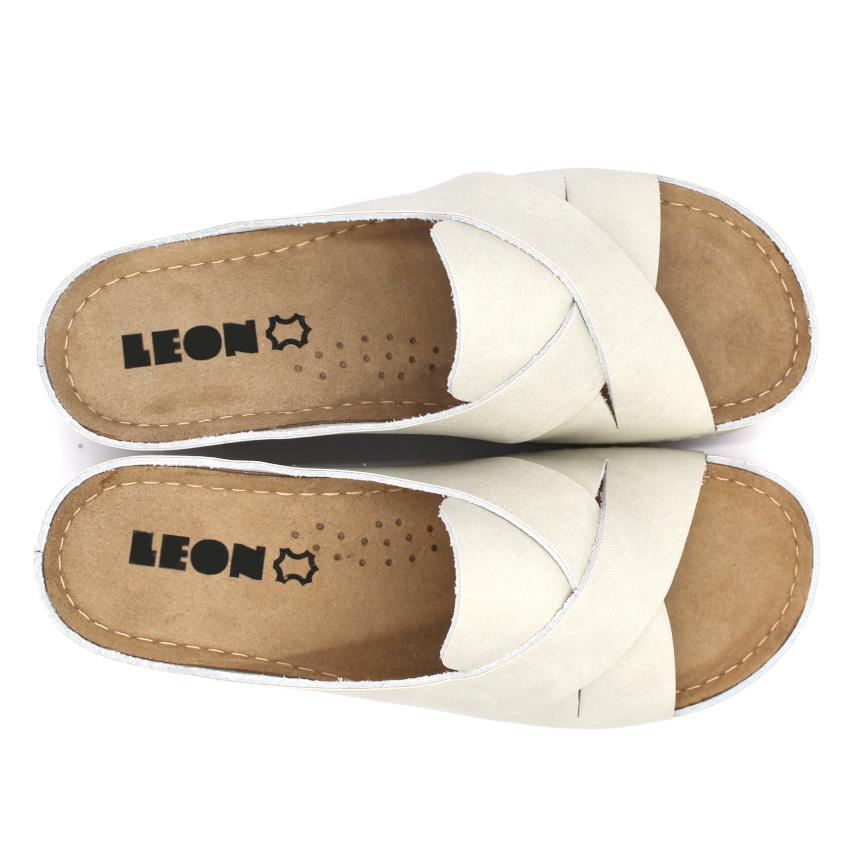 932 LEON Comfort női bőr papucs