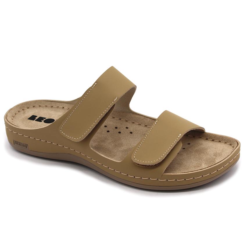 954 LEON Comfort női bőr papucs