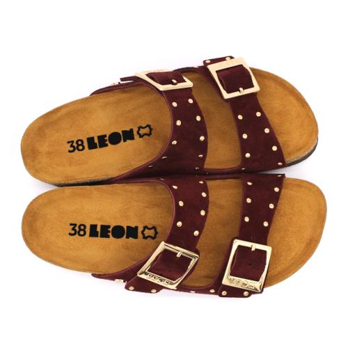 4016 LEON Comfort női bőr papucs