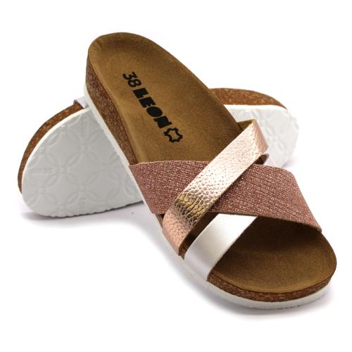 4201 LEON Comfort női bőr papucs