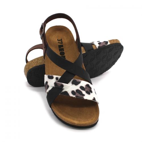 4306 LEON Comfort női bőr szandál
