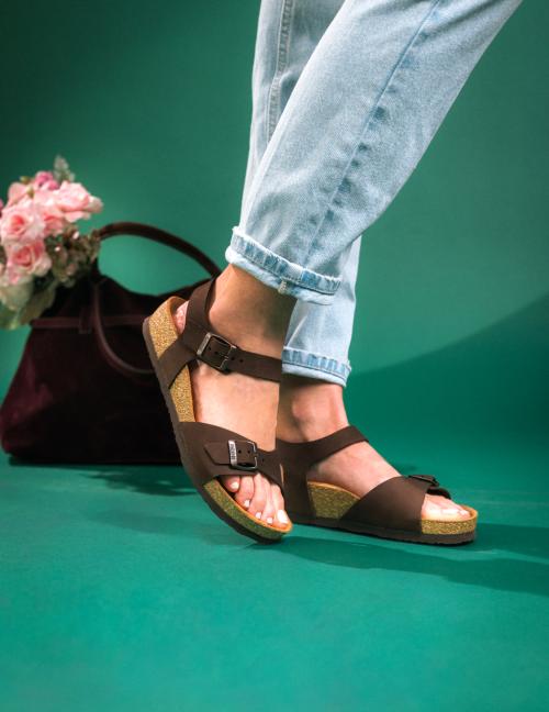 4307 LEON Comfort női bőr szandál