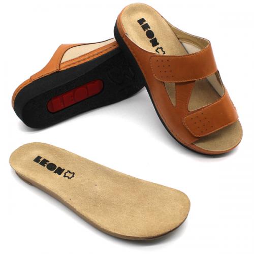 5010 LEON Comfort női bőr papucs