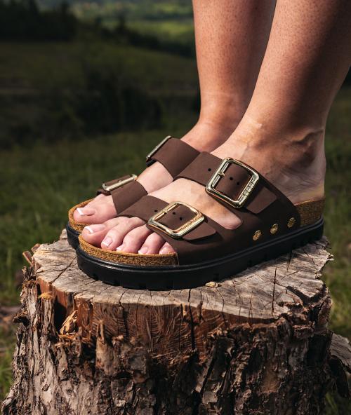 6011 LEON Comfort női bőr papucs