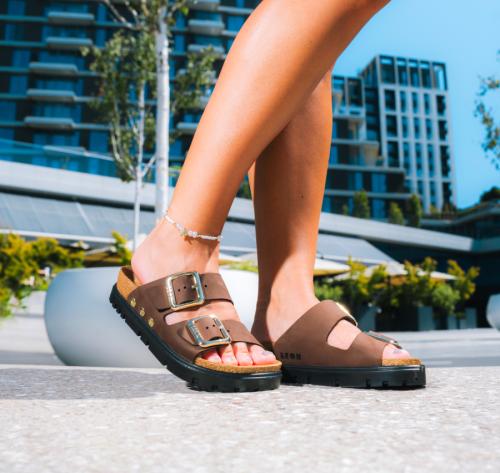 6011 LEON Comfort női bőr papucs