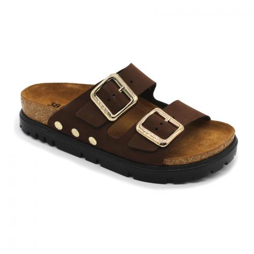 6011 LEON Comfort női bőr papucs