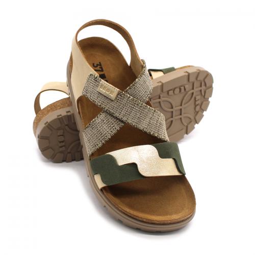 6301 LEON Comfort női bőr szandál