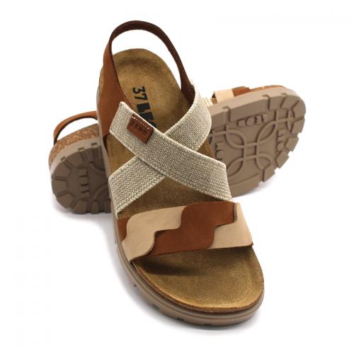 6301 LEON Comfort női bőr szandál