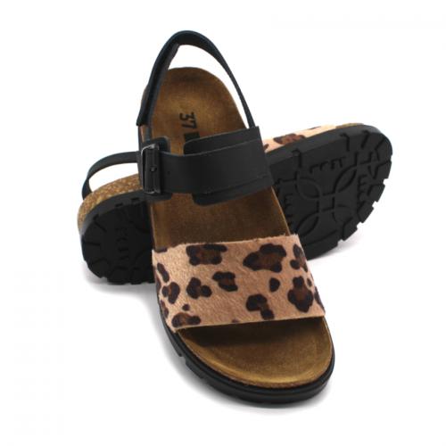 6302 LEON Comfort női bőr szandál