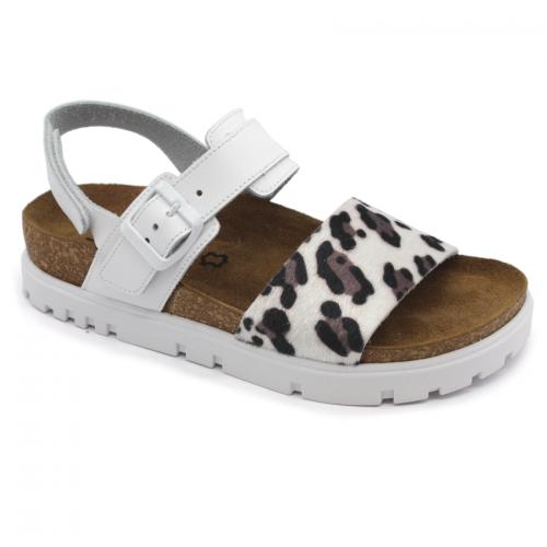 6302 LEON Comfort női bőr szandál