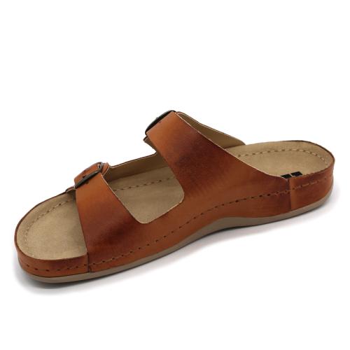 703 LEON Comfort férfi bőr papucs