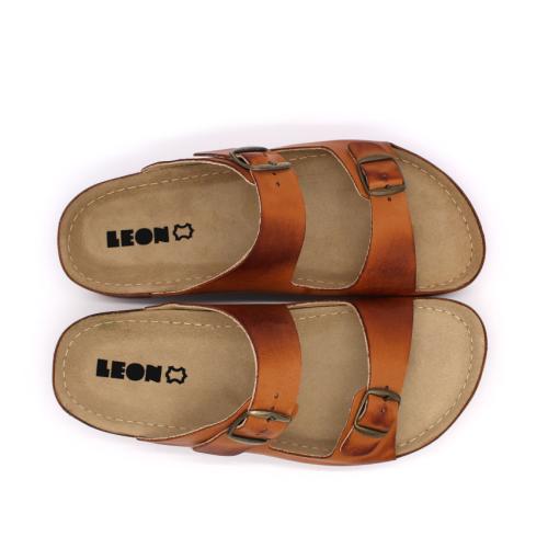 703 LEON Comfort férfi bőr papucs