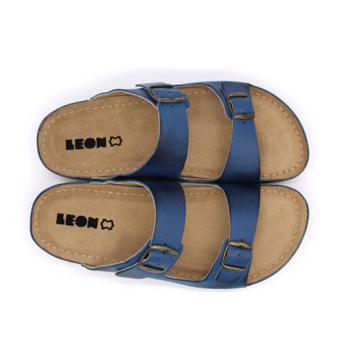 703 LEON Comfort férfi bőr papucs