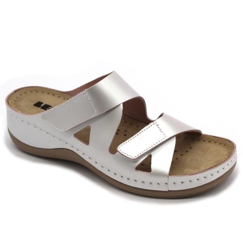 906 LEON Comfort női bőr papucs