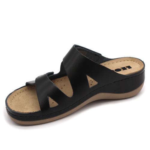 906 LEON Comfort női bőr papucs