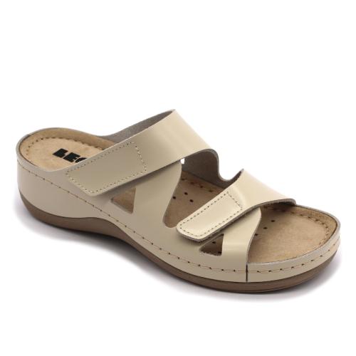 906 LEON Comfort női bőr papucs