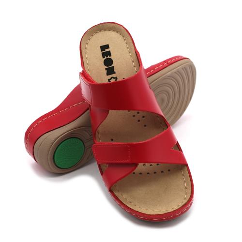 906 LEON Comfort női bőr papucs