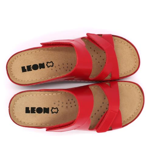 906 LEON Comfort női bőr papucs