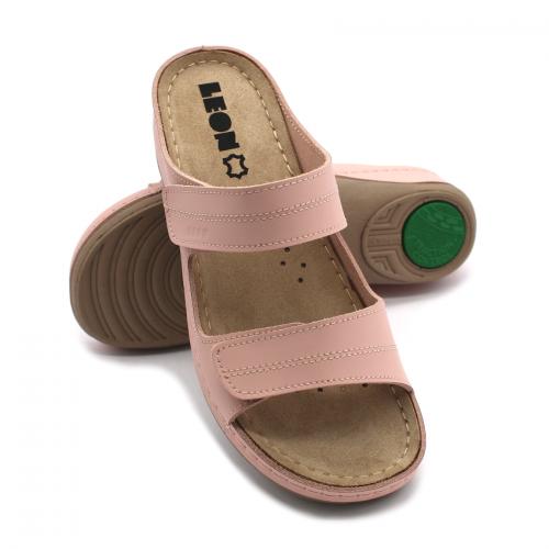 907 LEON Comfort női bőr papucs