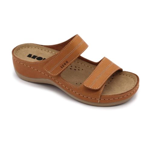 907 LEON Comfort női bőr papucs