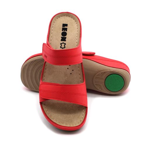 907 LEON Comfort női bőr papucs