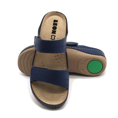 907 LEON Comfort női bőr papucs