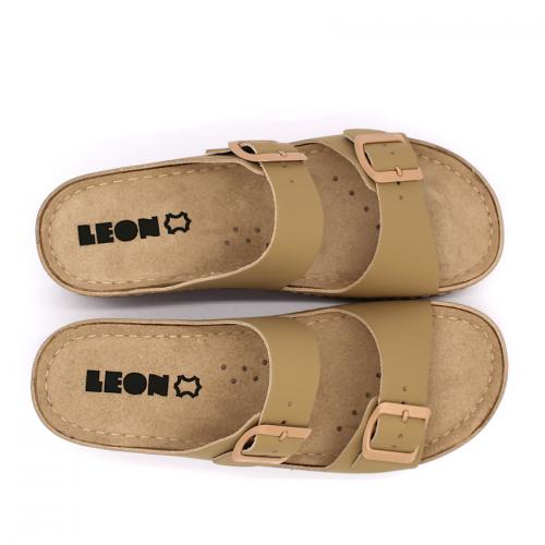 908 LEON Comfort női bőr papucs