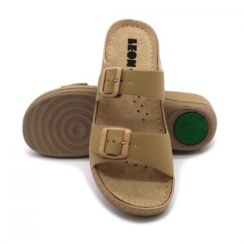908 LEON Comfort női bőr papucs