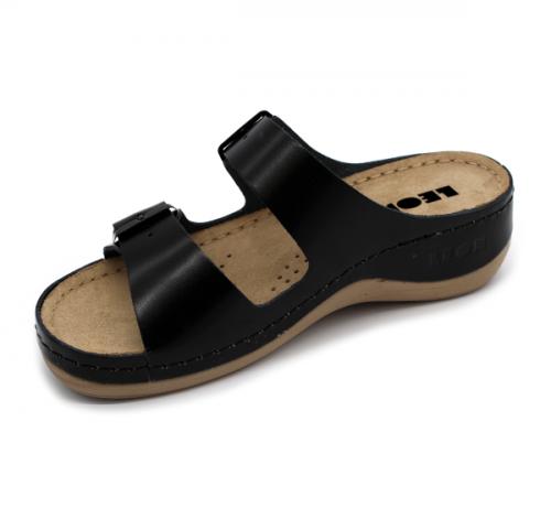 908 LEON Comfort női bőr papucs