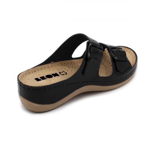 908 LEON Comfort női bőr papucs